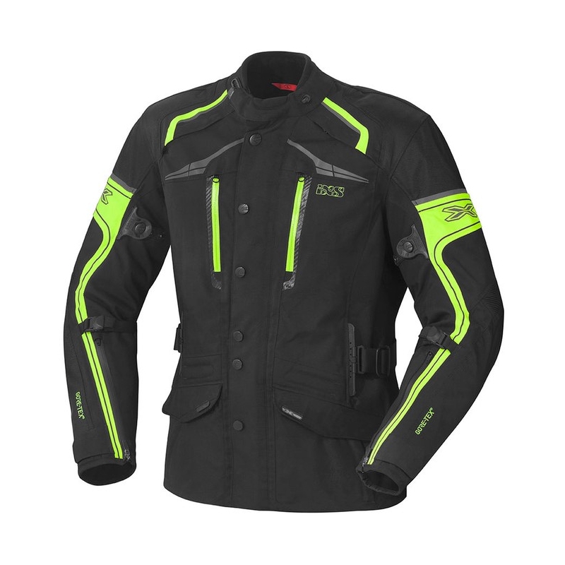 Jachetă de motociclist iXS Montgomery negru-galben-fluo
