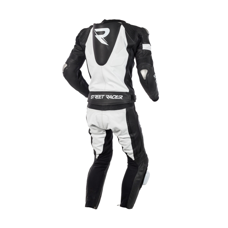 Geacă moto pentru bărbați Street Racer Fasttrack negru-alb lichidare