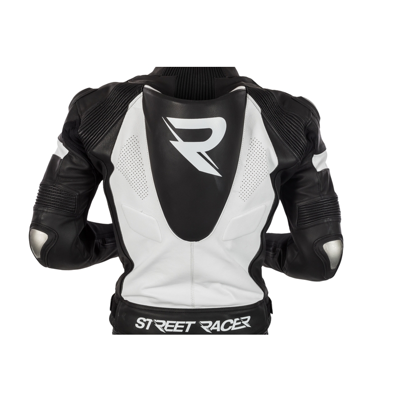 Geacă moto pentru bărbați Street Racer Fasttrack negru-alb lichidare