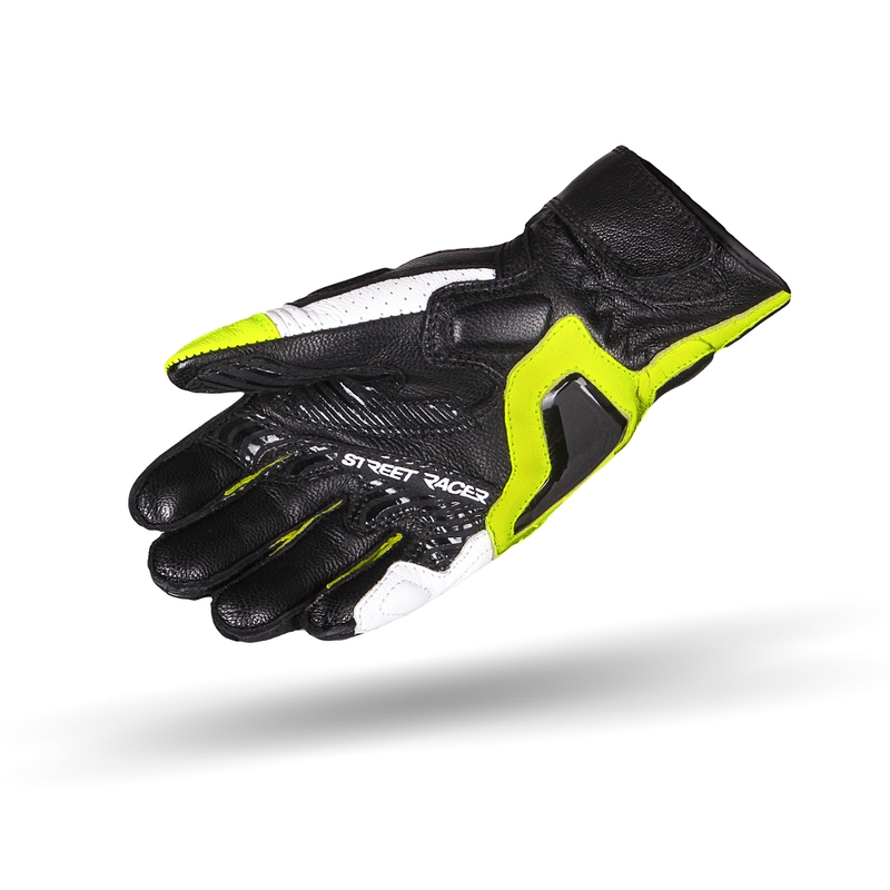 Mănuși moto Street Racer XTR negru-alb-galben fluorescent výprodej lichidare