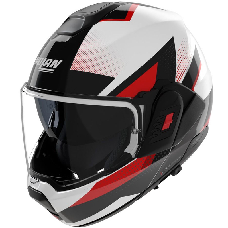 Cască de motocicletă pliabilă Nolan N120-1 Ciclone 363 alb-negru-roșu