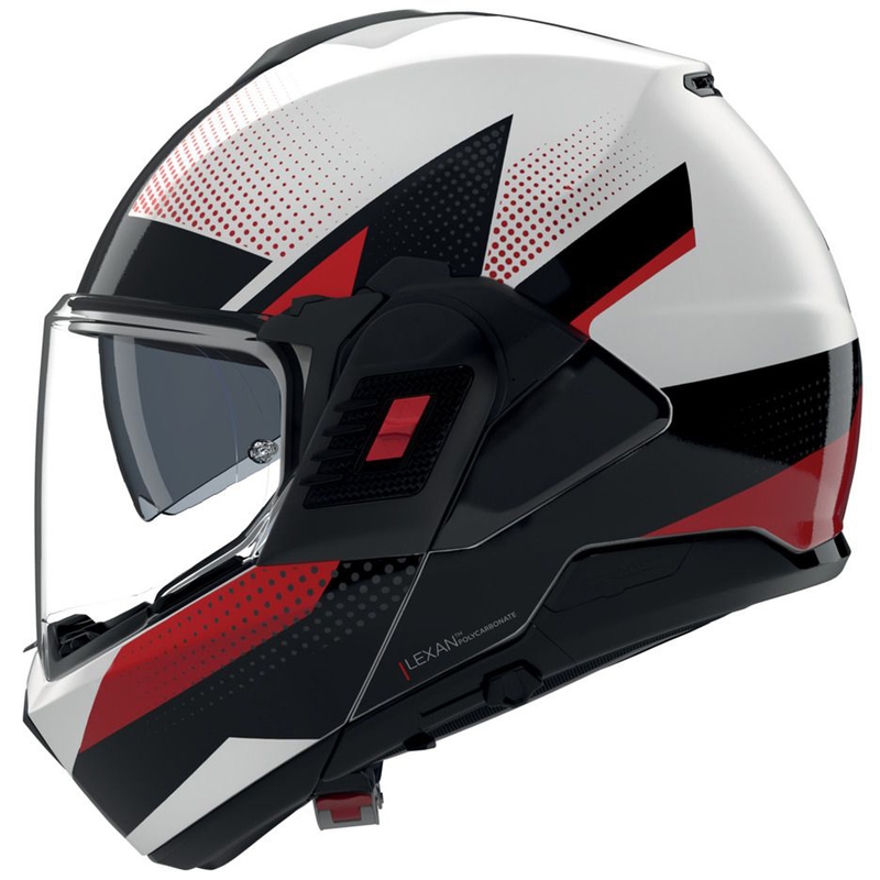 Cască de motocicletă pliabilă Nolan N120-1 Ciclone 363 alb-negru-roșu