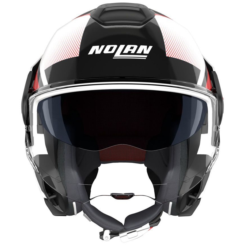 Cască de motocicletă pliabilă Nolan N120-1 Ciclone 363 alb-negru-roșu