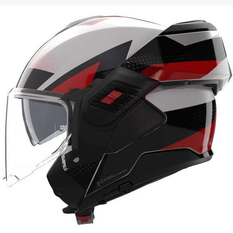 Cască de motocicletă pliabilă Nolan N120-1 Ciclone 363 alb-negru-roșu
