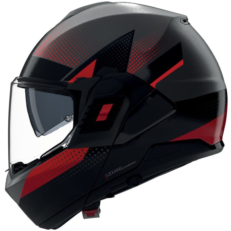 Cască de motocicletă pliabilă Nolan N120-1 Ciclone 364 gri-negru-roșu