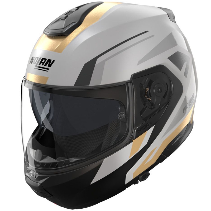 Cască de motocicletă pliabilă Nolan N100-6 Cinetico N-COM 360 gri mat-negru-antracit-auriu