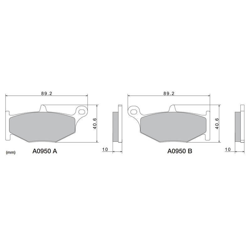 Plăcuțe de frână NISSIN semi-metalice 89.2x40.6x10 mm 2 buc