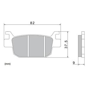 Plăcuțe de frână NISSIN semi-metalice 82x37.5x9 mm 2 buc