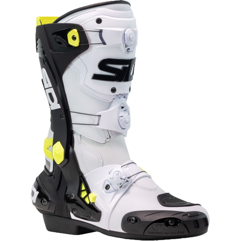 Cizme moto SiDi Rex alb-negru-galben