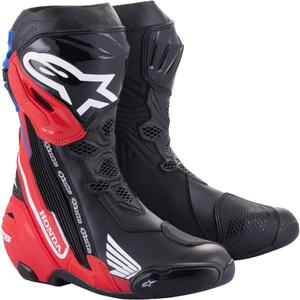 Ghete moto Alpinestars Supertech R Honda negru-roșu fluo-albastru-alb