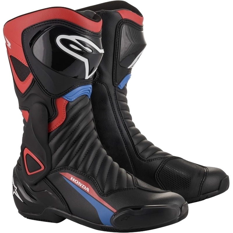Cizme moto Alpinestars S-MX 6 Honda colectie negru-rosu-albastru-alb