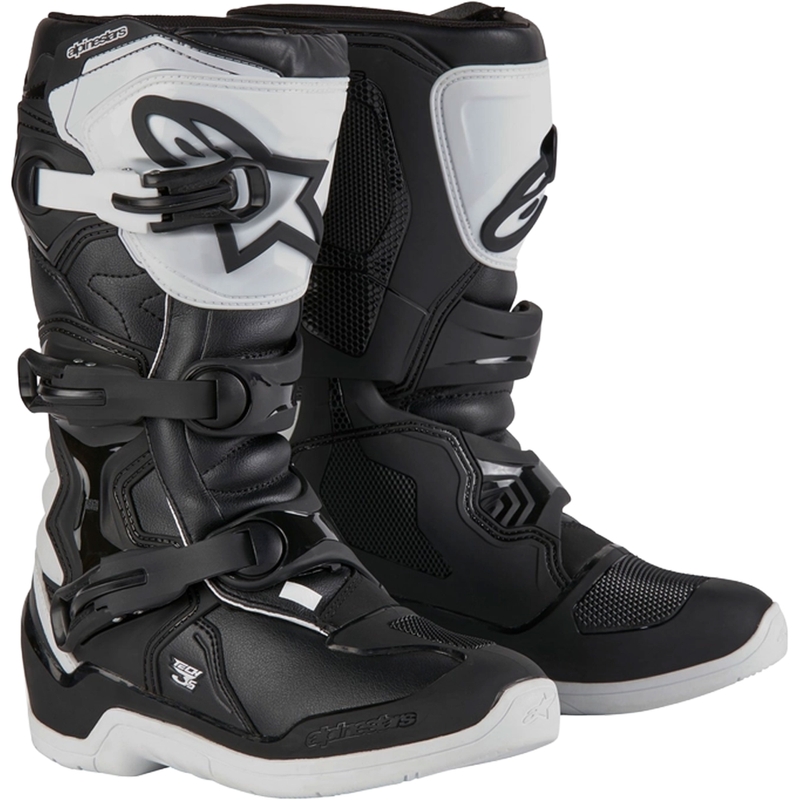 Alpinestars Tech 3S Youth alb și negru pentru copii cizme de motocicletă pentru copii