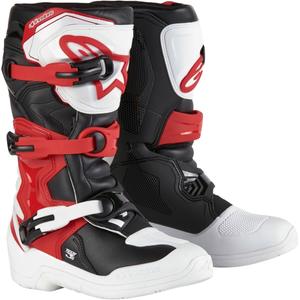 Alpinestars Tech 3S Youth alb-negru-roșu pentru copii Cizme de motocicletă pentru copii