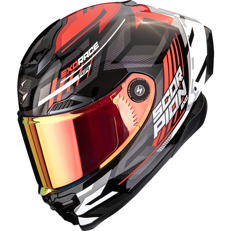 Cască integrală pentru motocicletă Scorpion EXO-RACE Air Kobra FIM2 negru-roșu