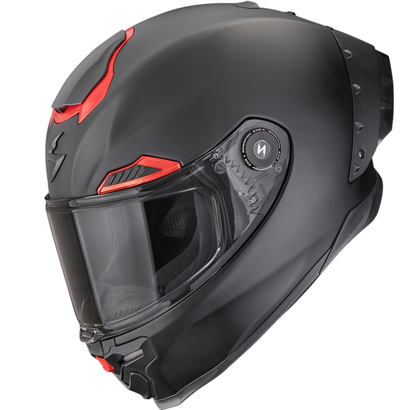 Cască integrală pentru motocicletă Scorpion EXO-RACE Air Solid FIM2, negru mat-roșu