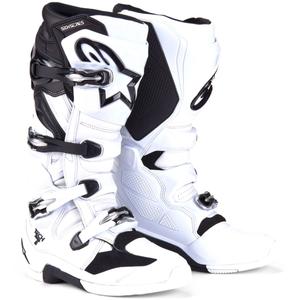 Ghete moto Alpinestars Tech 7 alb-negru