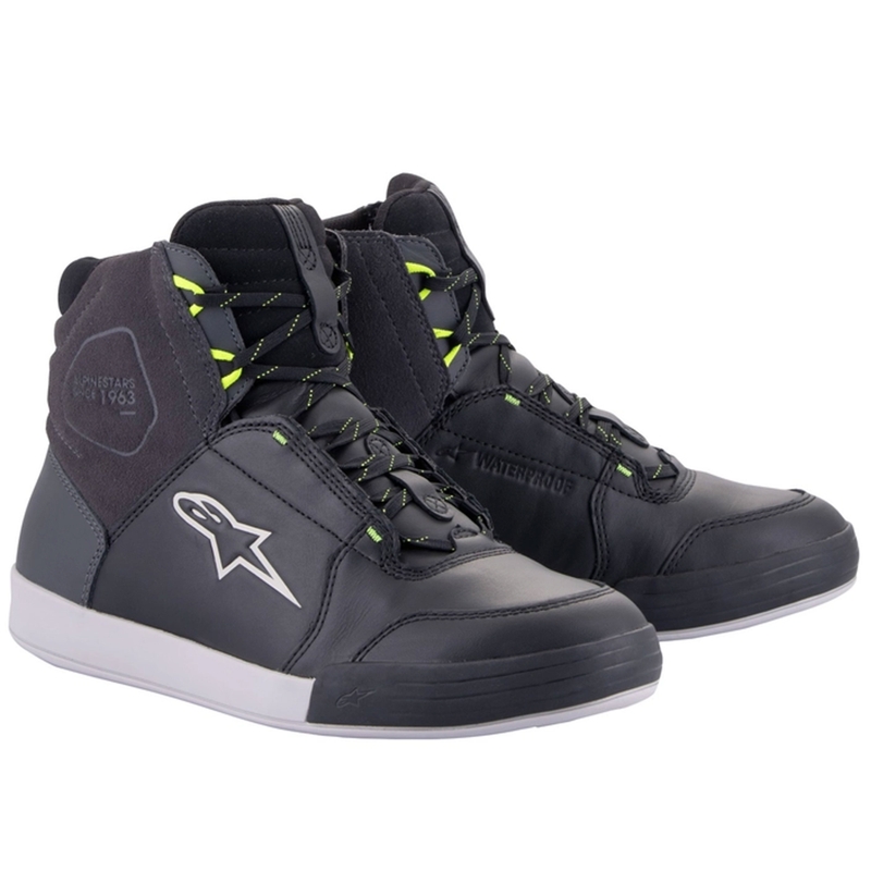 Ghete moto Alpinestars Chrome Drystar negru-gri-galben fluo