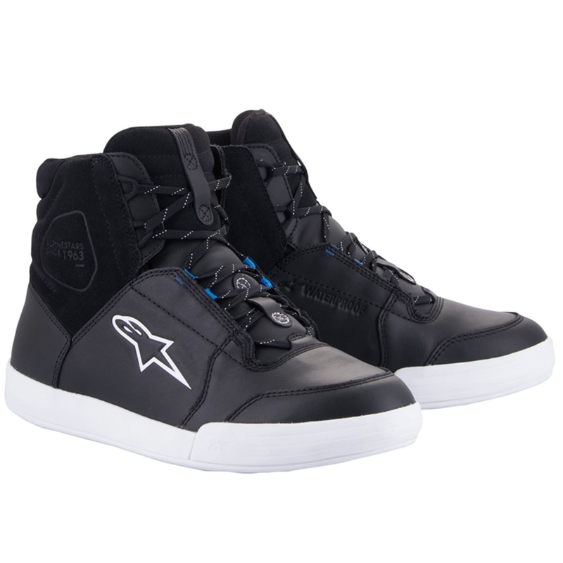 Ghete moto Alpinestars Chrome Drystar negru-alb-albastru