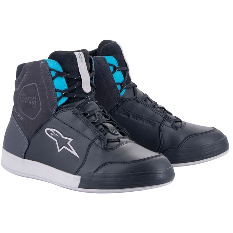 Cizme de motocicletă Alpinestars Stella Chrome Drystar pentru femei negru-gri-albastru
