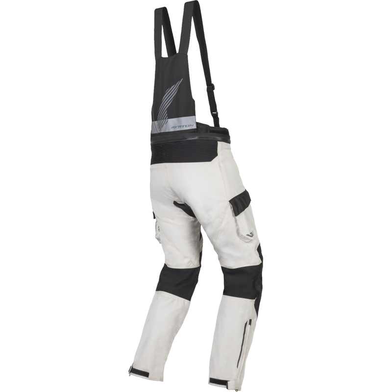Pantaloni motocicletă Ayrton Rally II alb-negru-gri