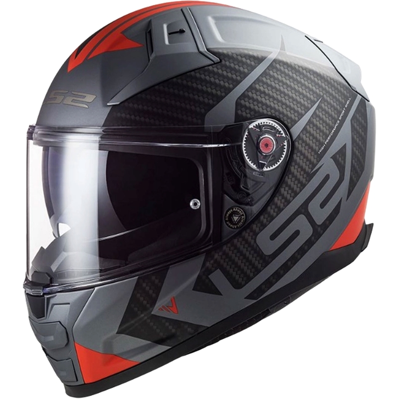 Cască integrală pentru motocicletă LS2 FF811 Vector II Splitter titan-gri-roșu