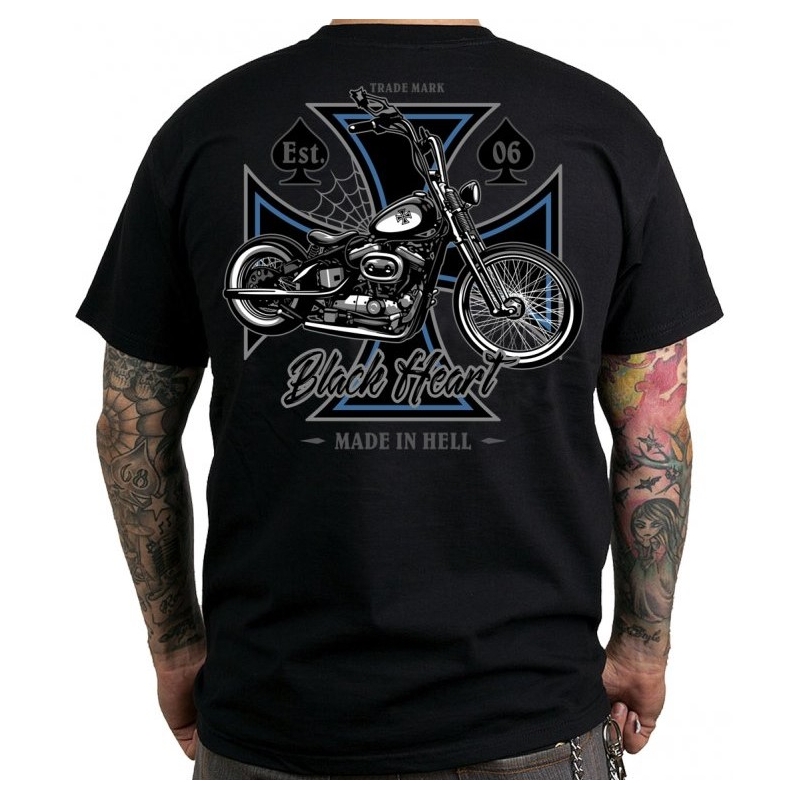 Tricou pentru bărbați Black Heart Chopper Cross