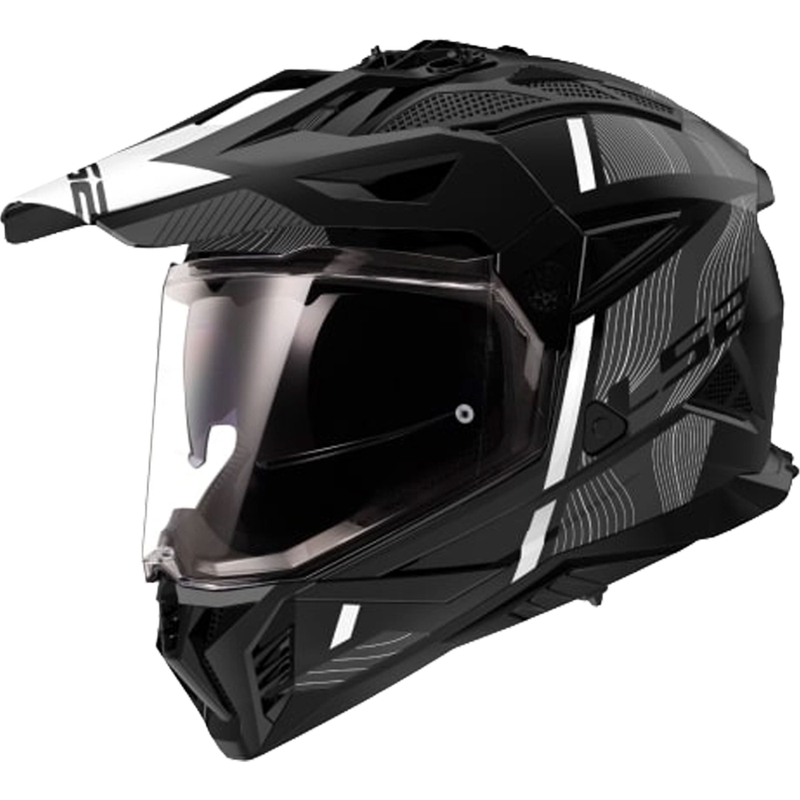 Cască de motocicletă Enduro LS2 MX702 PIONEER II HILL negru mat și alb