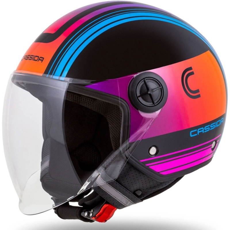 Cască de motocicletă Cassida Handy Metropolis Black-Turquoise Gradient Gradient Open