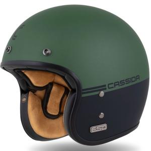 Casca deschisa Cassida Eso Super Hooligan negru mat-verde metalic
