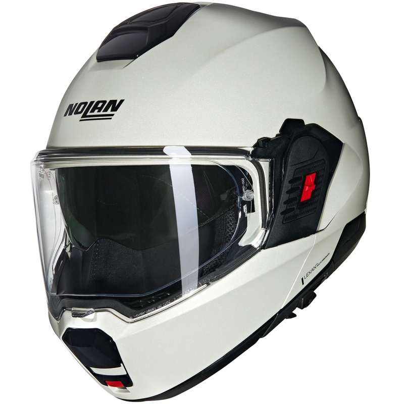 Cască de motocicletă pliabilă Nolan N120-1 Classico Nobile N-COM 320 albă
