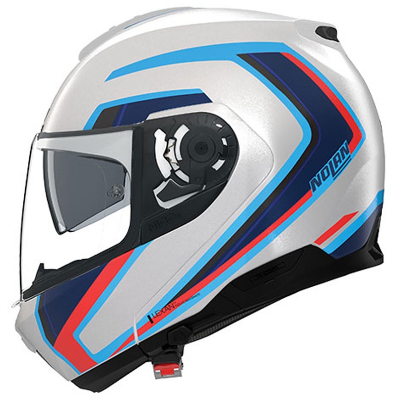 Cască de motocicletă pliabilă Nolan N100-6 Radiante N-COM 358 alb-gri-albastru
