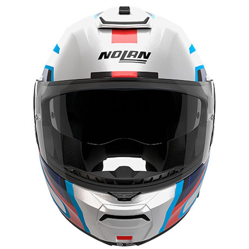 Cască de motocicletă pliabilă Nolan N100-6 Radiante N-COM 358 alb-gri-albastru