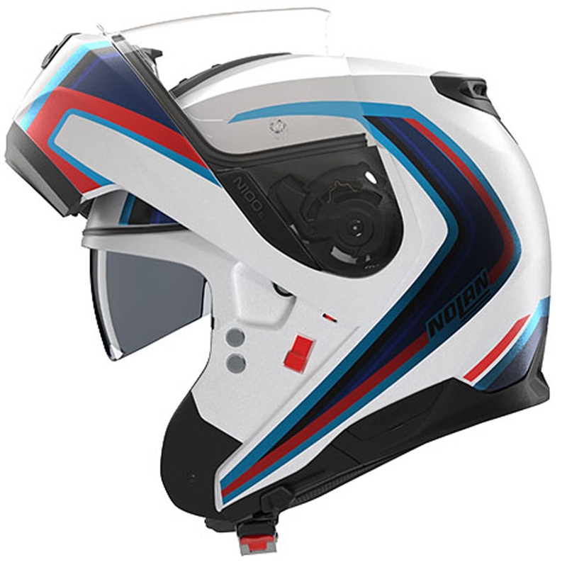 Cască de motocicletă pliabilă Nolan N100-6 Radiante N-COM 358 alb-gri-albastru