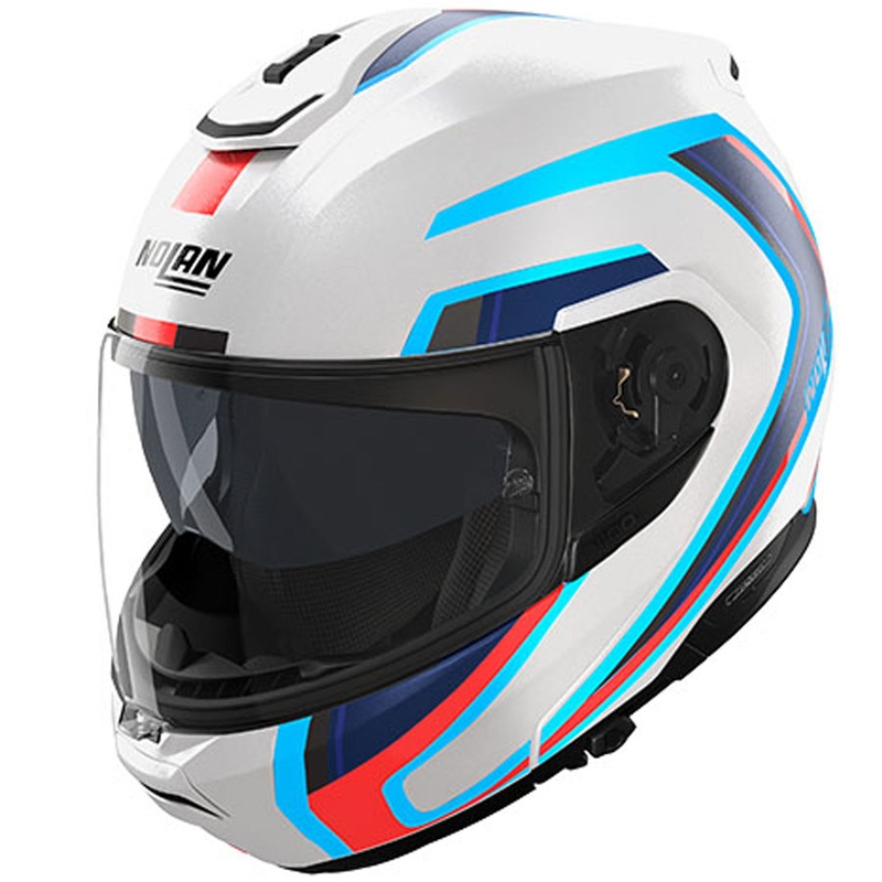 Cască de motocicletă pliabilă Nolan N100-6 Radiante N-COM 358 alb-gri-albastru