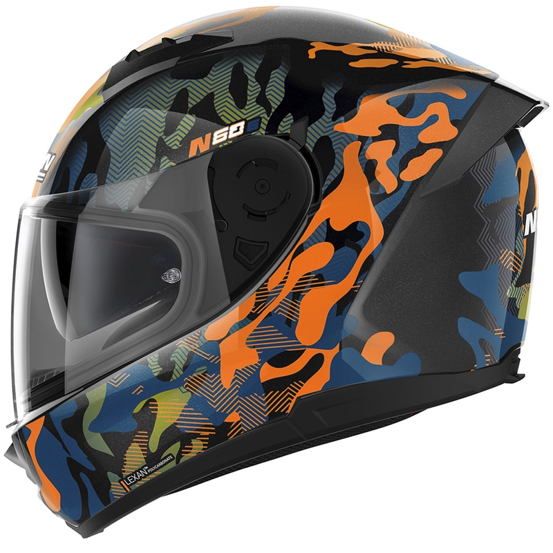 Cască integrală pentru motocicletă Nolan N60-6 Foxtrot 34 negru-portocaliu-albastru