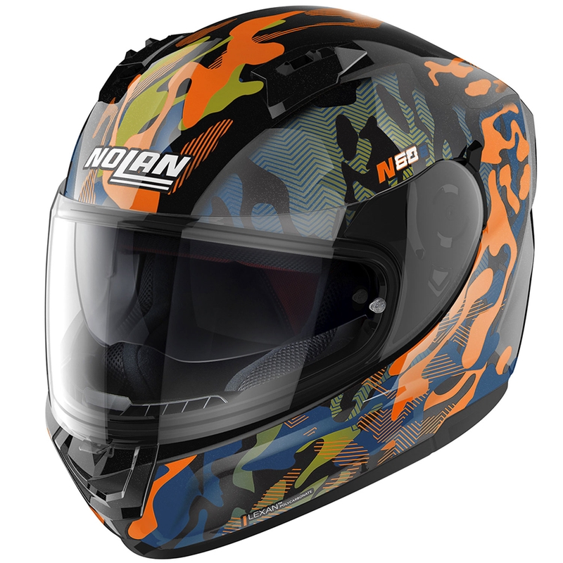 Cască integrală pentru motocicletă Nolan N60-6 Foxtrot 34 negru-portocaliu-albastru