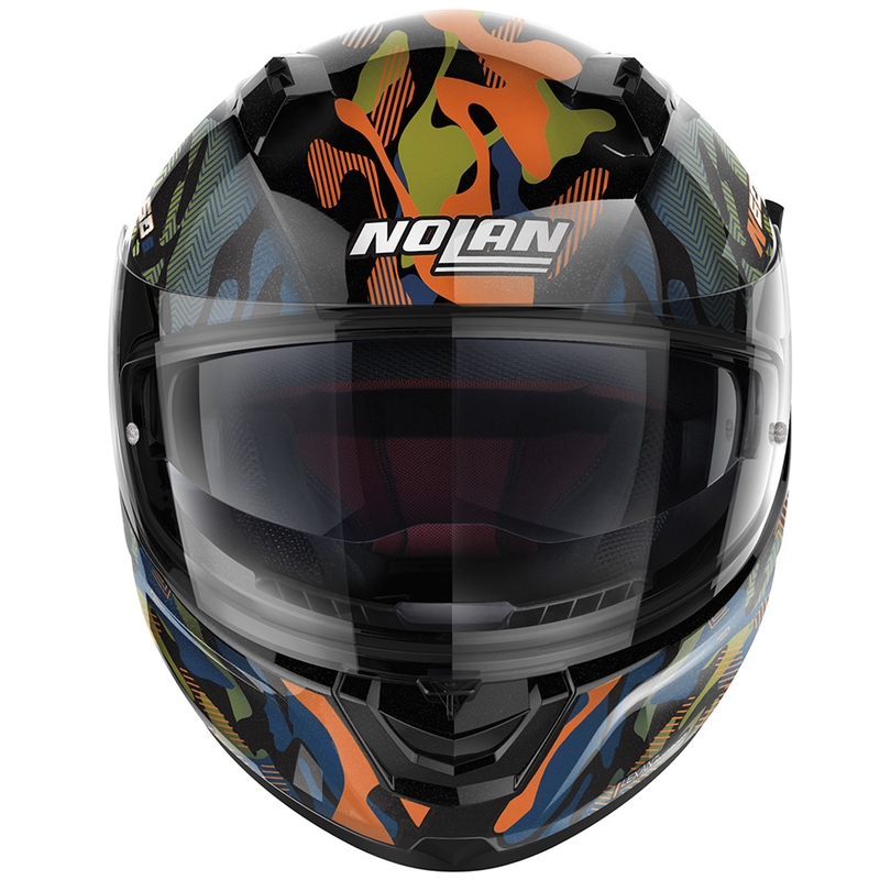 Cască integrală pentru motocicletă Nolan N60-6 Foxtrot 34 negru-portocaliu-albastru