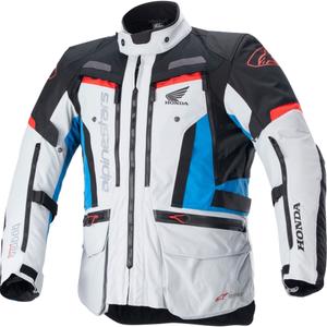 Geacă motocicletă Alpinestars Bogota PRO Drystar Honda gri deschis-roșu fluo-albastru-negru
