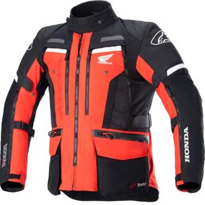 Geacă motocicletă Alpinestars Bogota PRO Drystar Honda colecția roșu-negru fluo