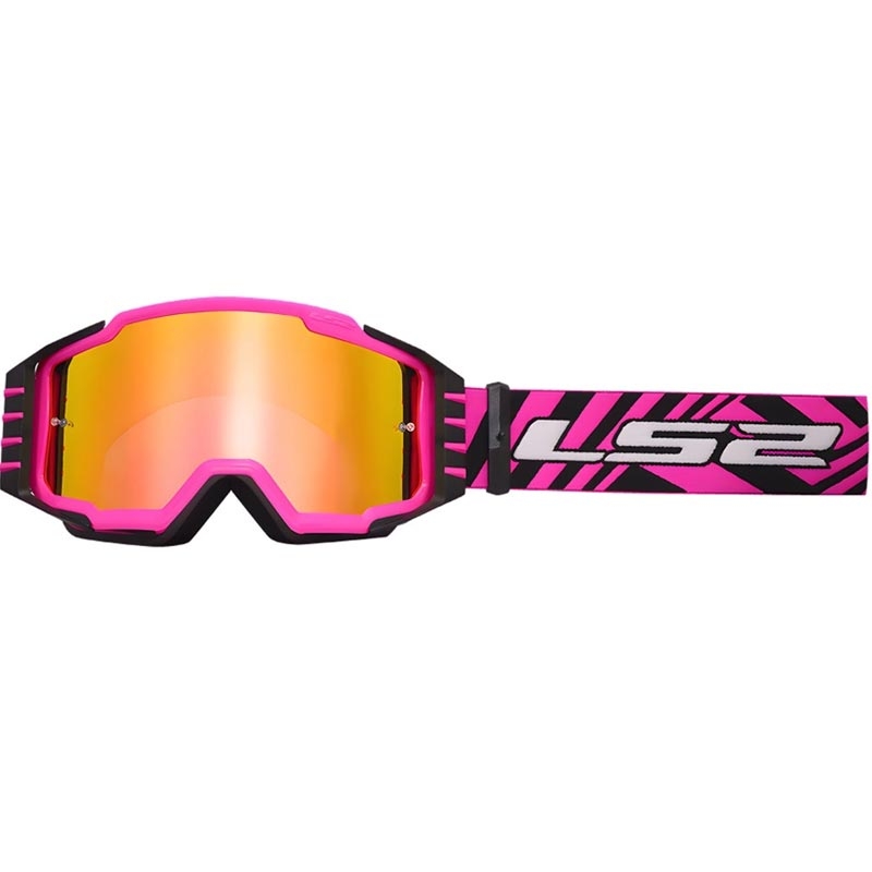 Ochelari motocross LS2 Charger PRO roz cu plexiglas iridium
