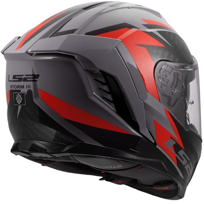 Cască integrală pentru motocicletă LS2 FF818 Storm III Dynamo gri-roșu lucios