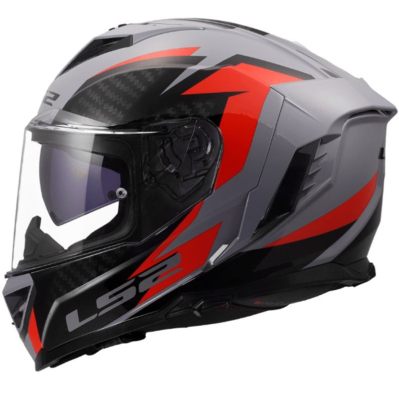 Cască integrală pentru motocicletă LS2 FF818 Storm III Dynamo gri-roșu lucios