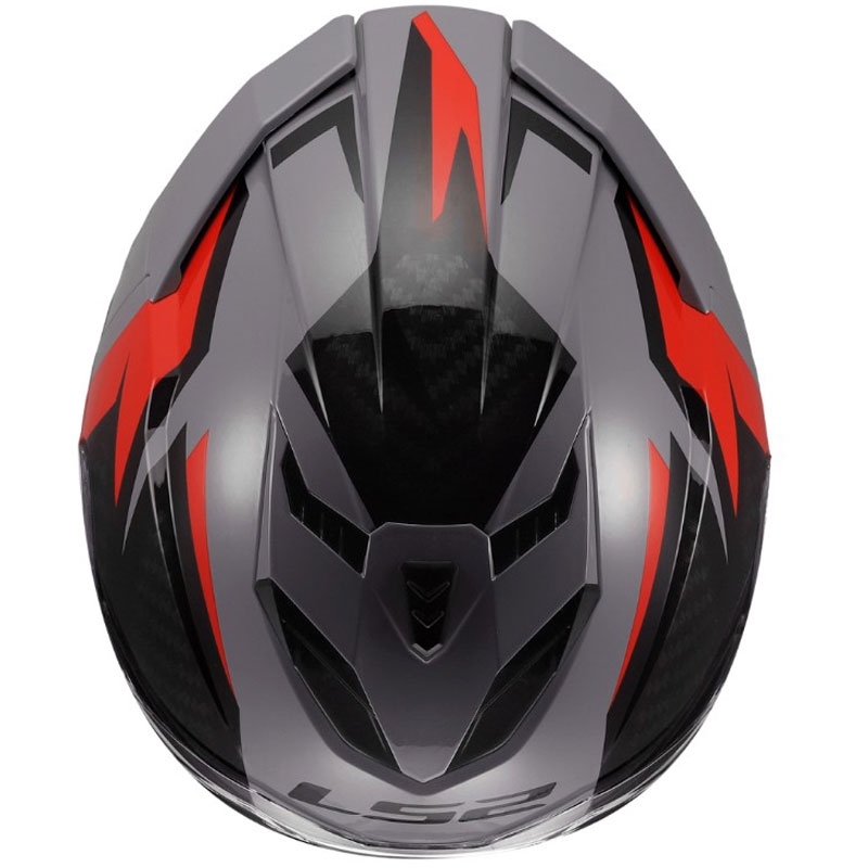 Cască integrală pentru motocicletă LS2 FF818 Storm III Dynamo gri-roșu lucios