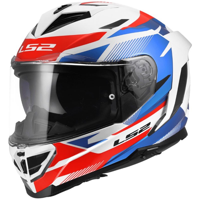Cască integrală pentru motocicletă LS2 FF818 Storm III Komai alb-albastru-roșu lucios