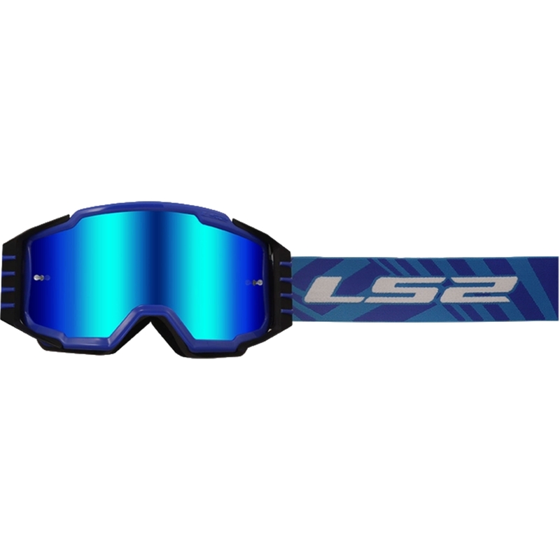 Ochelari de motocross LS2 Charger PRO albastru cu plexiglas iridiu