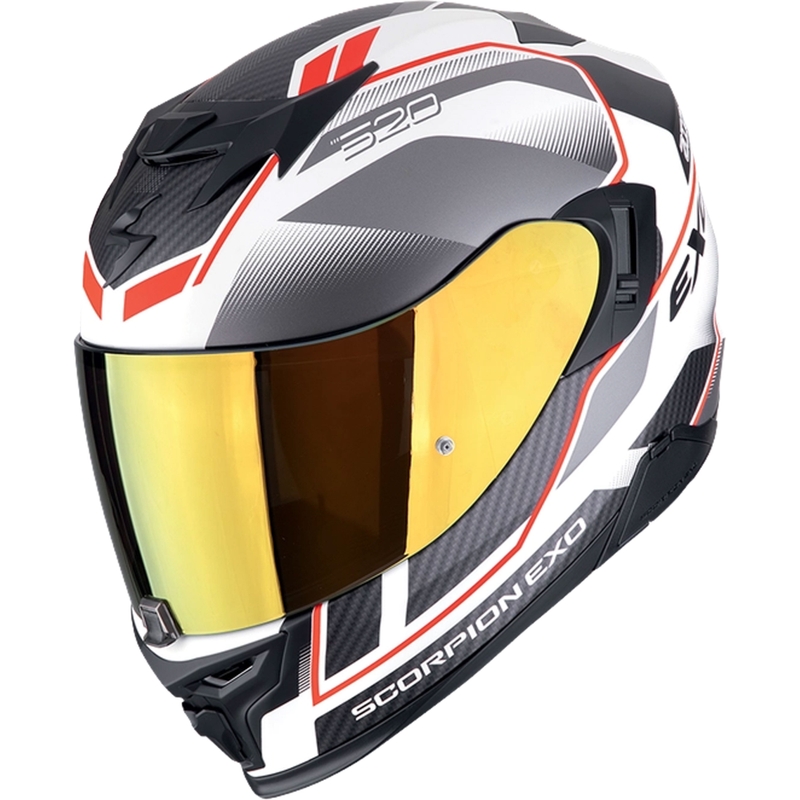 Casca moto integrala Scorpion EXO-520 EVO AIR LENA mat alb-argintiu-rosu lichidare