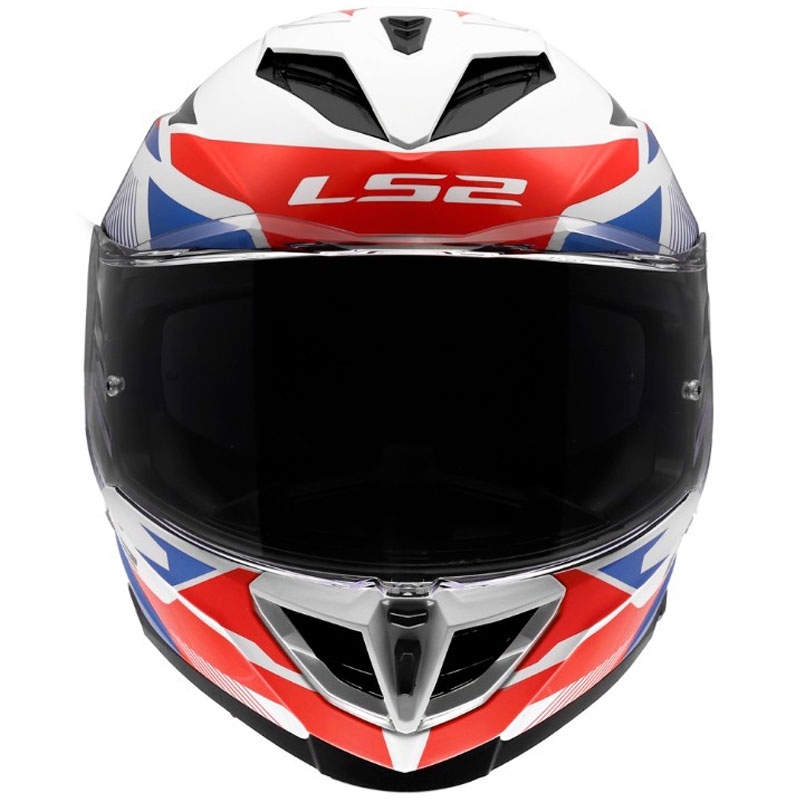 Cască integrală pentru motocicletă LS2 FF818 Storm III Komai alb-albastru-roșu lucios