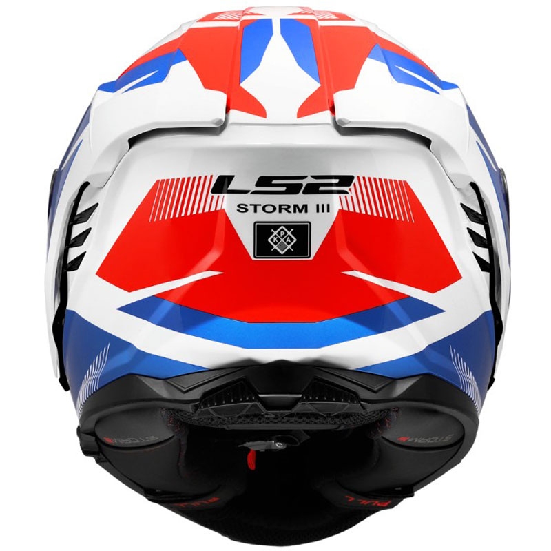 Cască integrală pentru motocicletă LS2 FF818 Storm III Komai alb-albastru-roșu lucios