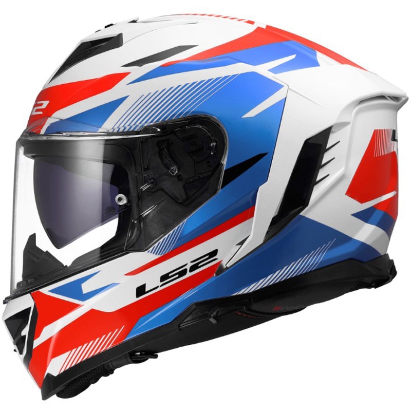 Cască integrală pentru motocicletă LS2 FF818 Storm III Komai alb-albastru-roșu lucios