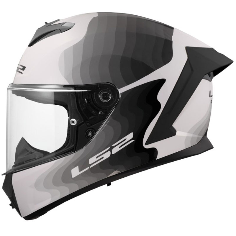 Cască integrală pentru motocicletă LS2 FF820 Rapid III Flow, alb-gri lucios